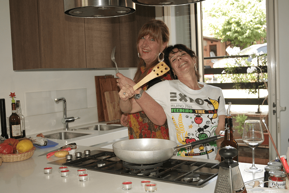 Gabriella at the stove — the kitchen as a creative laboratory
